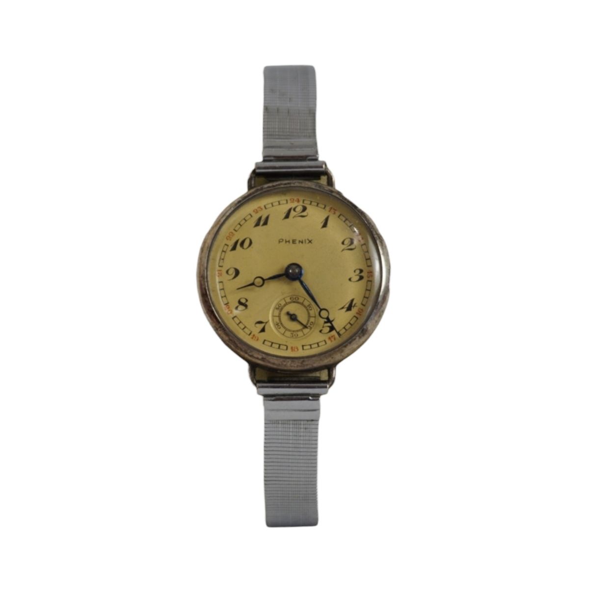 Antike Phenix Damenarmbanduhr 800 Silber 25mm