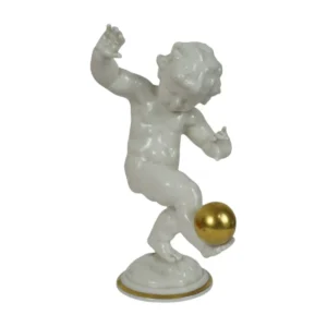 Hutschenreuther Porzellanfigur Putto mit goldener Kugel