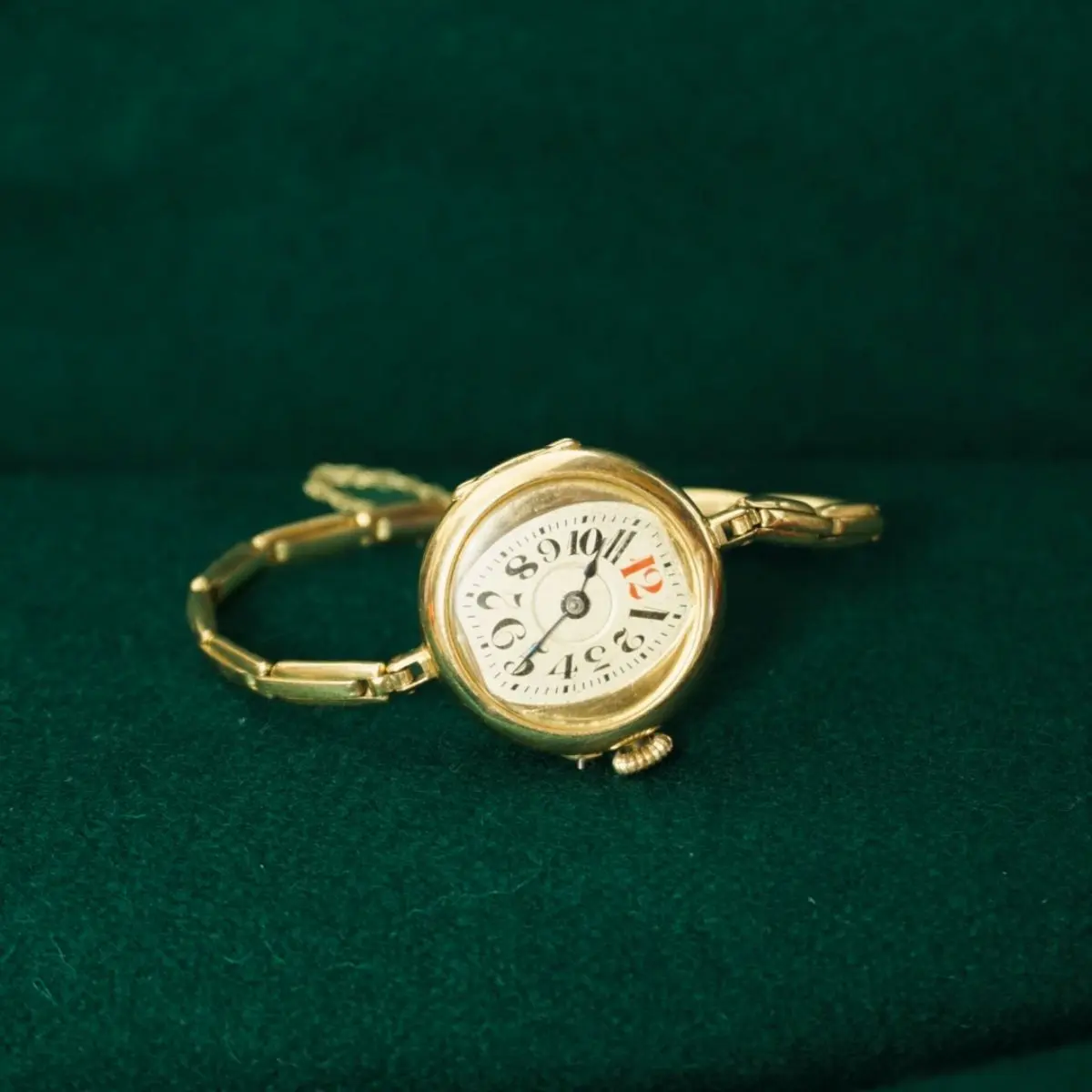 Vintage Damenarmbanduhr 585 Gold | Mechanische Armbanduhr mit Goldarmband