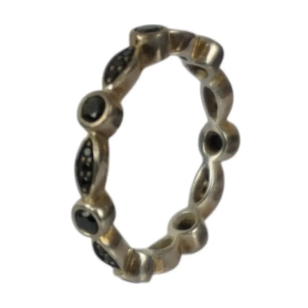Vintage Silberring 925 silber mit schwarzen Steinen