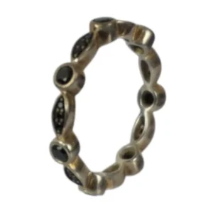 Vintage Silberring 925 silber mit schwarzen Steinen