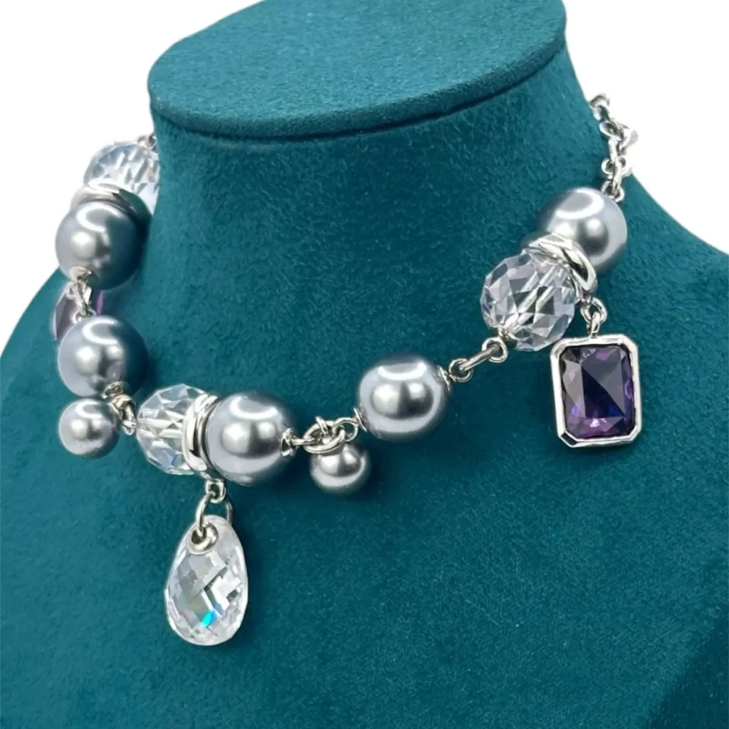 925 Silber Armband mit Kristallen und Perlen – Elegantes Designerarmband