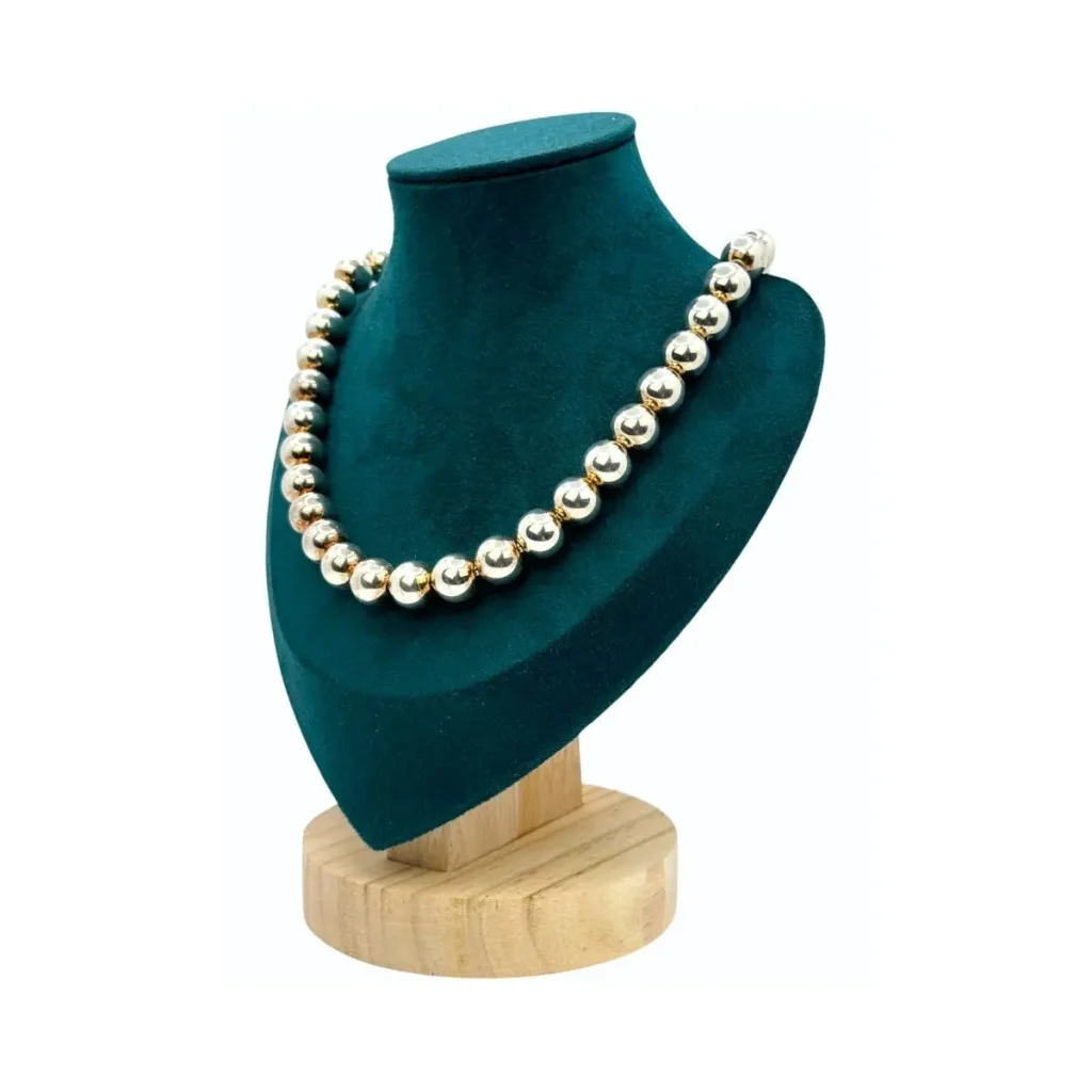 925 Silber Kugelcollier aus massivem Silber – Klassische Kugelkette mit Silberperlen