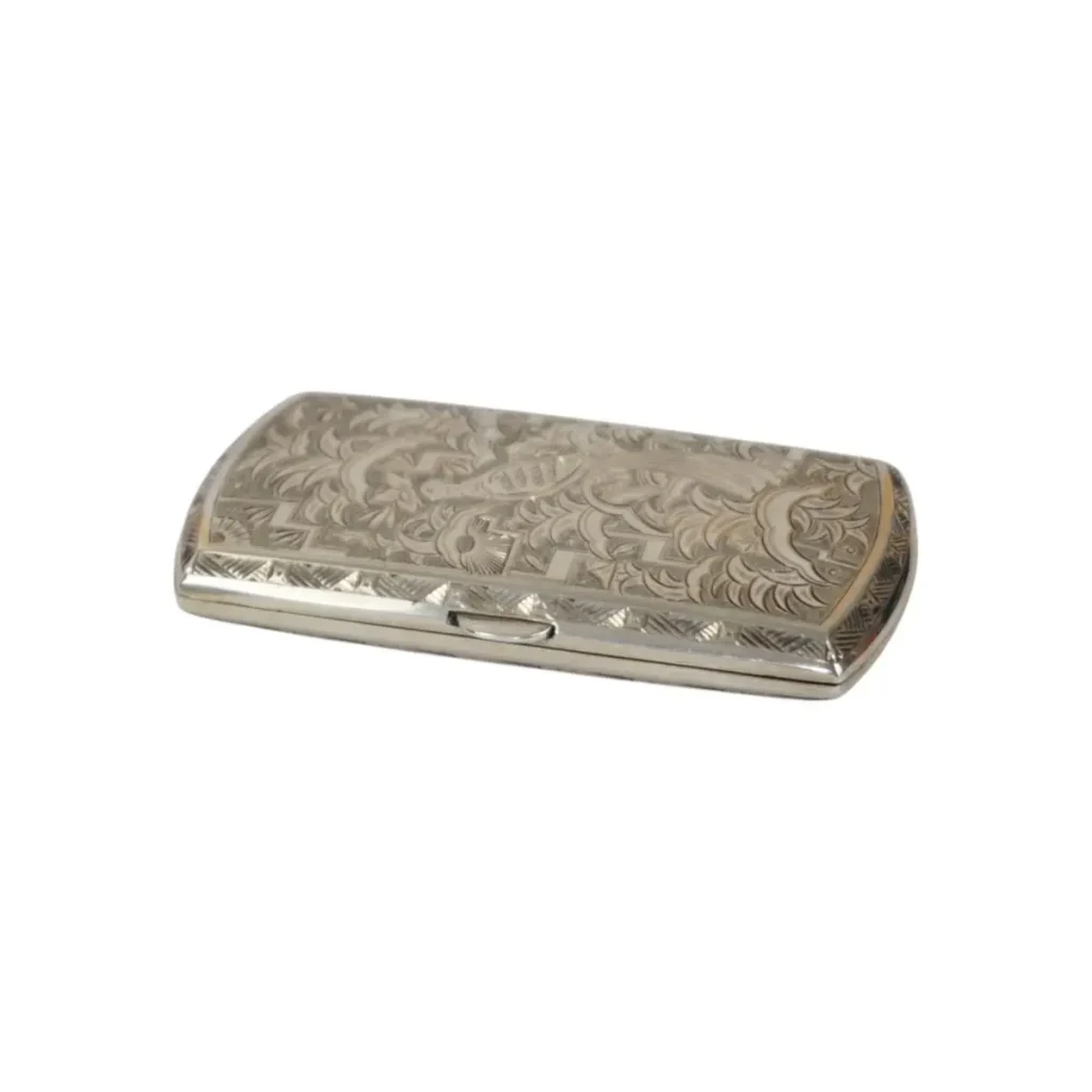 Antikes Zigarettenetui aus 835 Silber mit handgraviertem Dekor