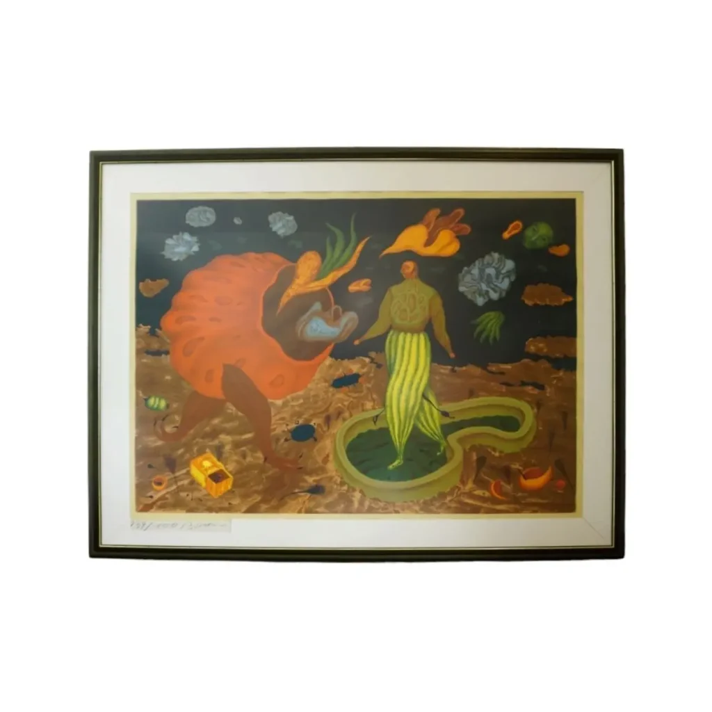 Erich (Arik) Brauer „Die bunte Umweltverschmutzung“ – Original Lithografie 939/1000 – Signiert & Gerahmt