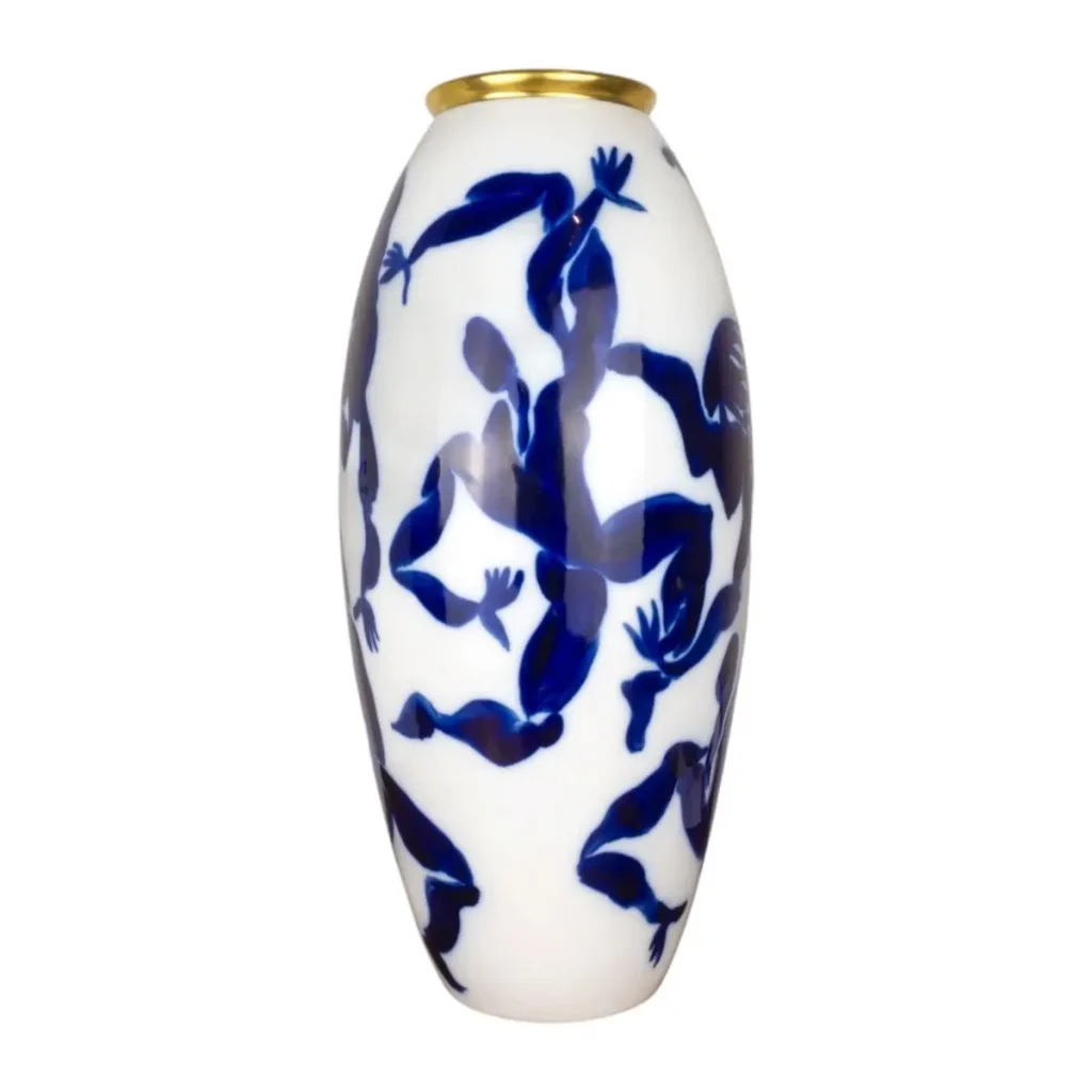 Bernardaud Limoges Vase von Hervé Van der Straeten – Unikat handbemalt