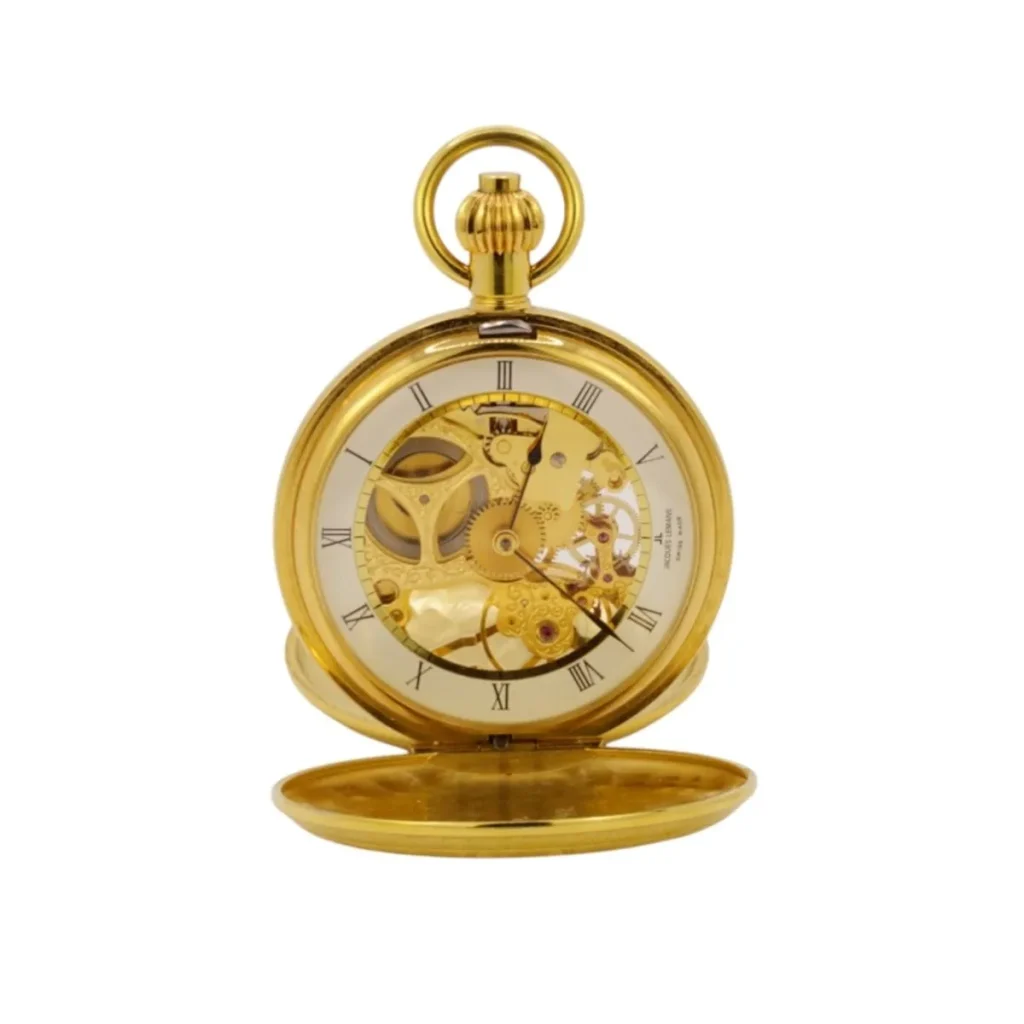 Jacques Lemans Skelett-Taschenuhr – Mechanische Double-Hunter Uhr 17 Jewels