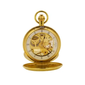 Jacques Lemans Skelett-Taschenuhr – Mechanische Double-Hunter Uhr 17 Jewels
