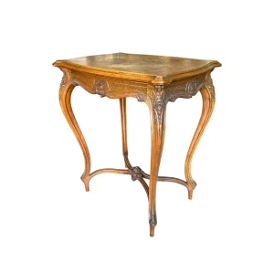 Antiker Beistelltisch im Louis-XV-Stil – Holz, geschwungene Beine