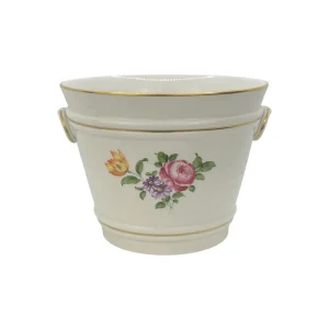 Augarten Wien Porzellan Übertopf mit Blumendekor – 5052 – 17 cm