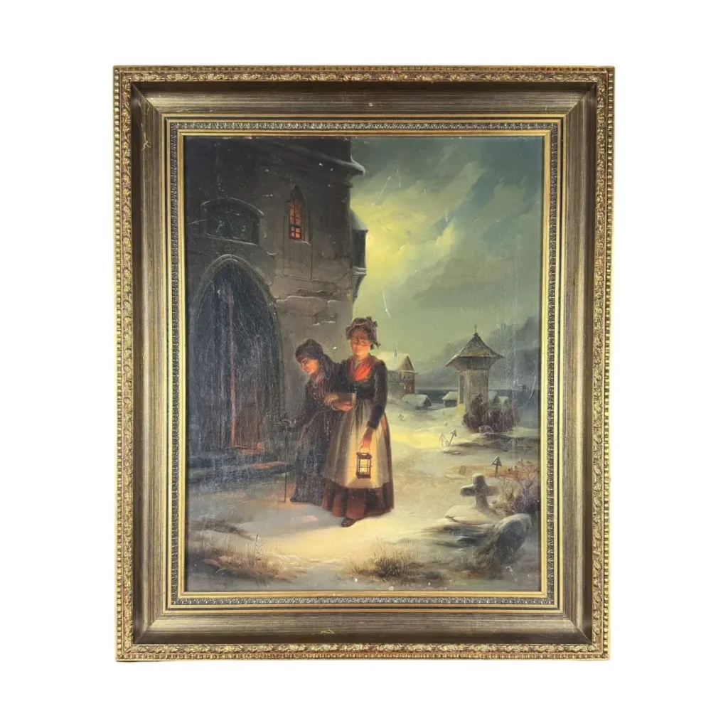 Elisabeth Modell (1820–1865) – „Zwei Frauen beim abendlichen Kirchgang im Winter“, 1849