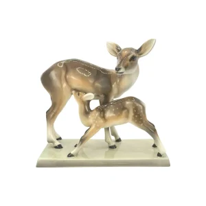 Goldscheider Porzellan Figur Reh mit Rehkitz – 7569
