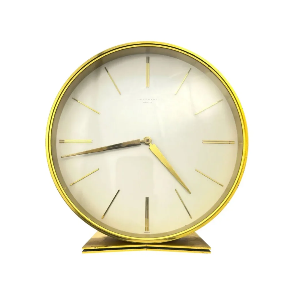 Junghans Meister Tischuhr – Messing, Mid-Century Design 21 cm
