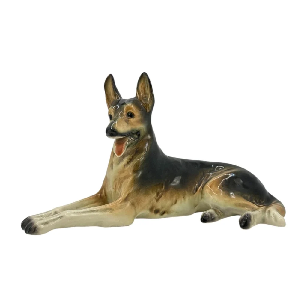 Contendorf Porzellanfigur Deutscher Schäferhund liegend – Nr. 2547