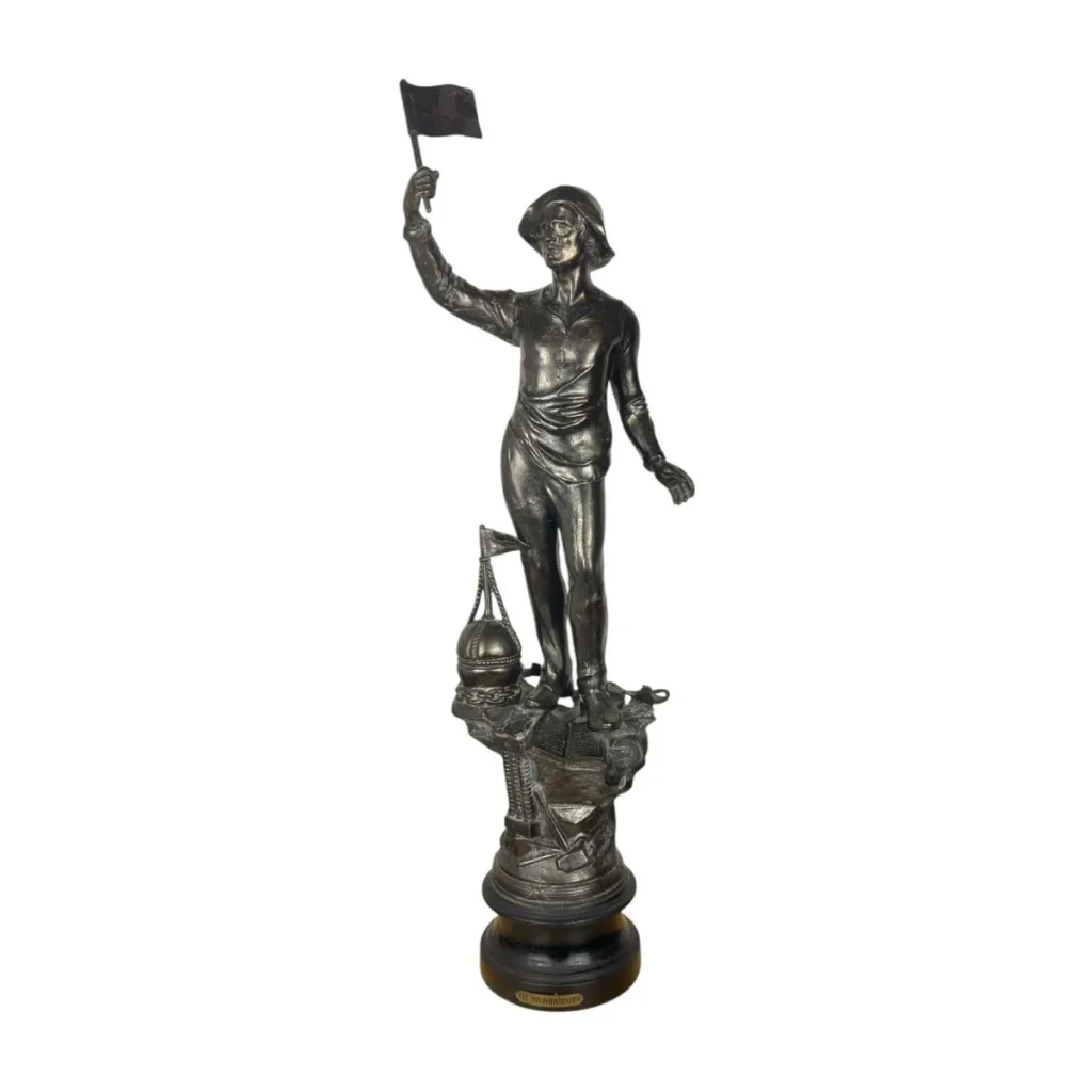 „Le Navigateur“ große Skulptur eines Seefahrers – 72 cm
